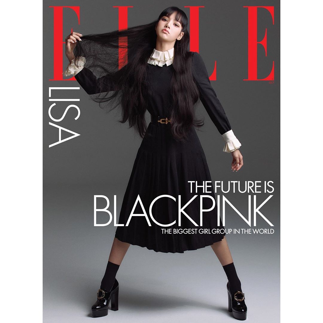 @lalalalisa_m on the cover of ELLE (US) @elleusa #광고 ⠀ ELLE October 2020:⠀ Ed...