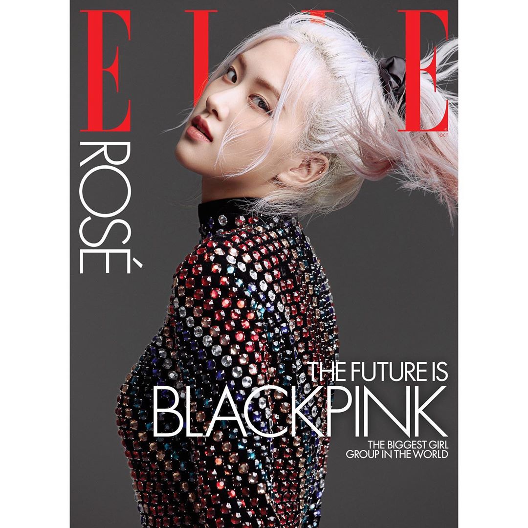 @roses_are_rosie on the cover of ELLE (US) @elleusa #광고 ⠀ ELLE October 2020:⠀...