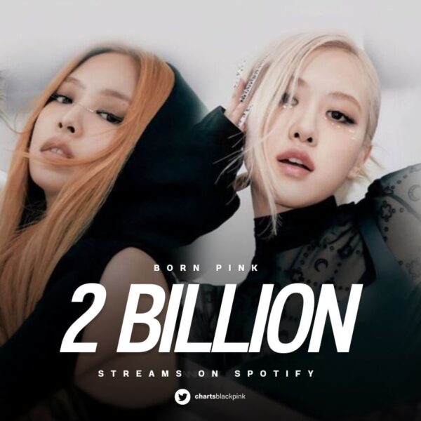 230908 'BORN PINK' has now reached 2 billion streams on Spotify. It becomes the fastest studio album by a female group to do so, surpassing their own 'THE ALBUM'.