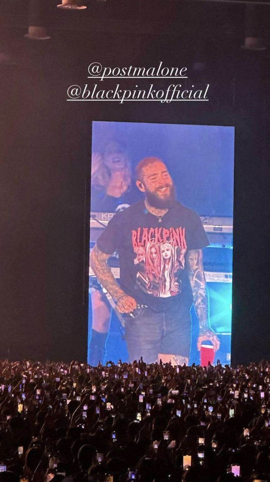 230923 Post Malone wearing Blackpink T-Shirt during Seoul show