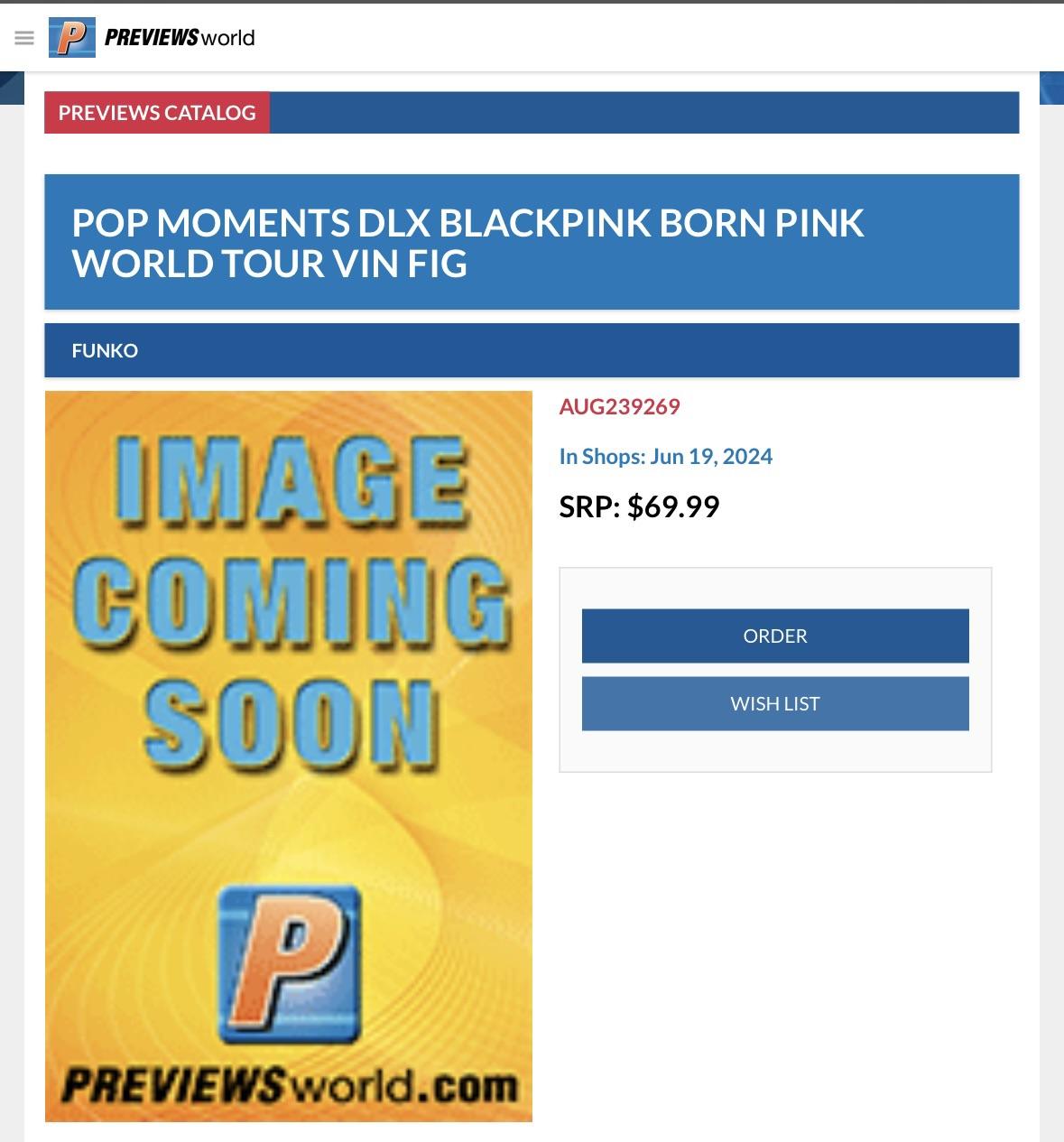 231013 BLACKPINK x Funko Pop! Moments Deluxe BLACKPINK World Tour [BORN PINK] Vinyl Figures Coming Soon