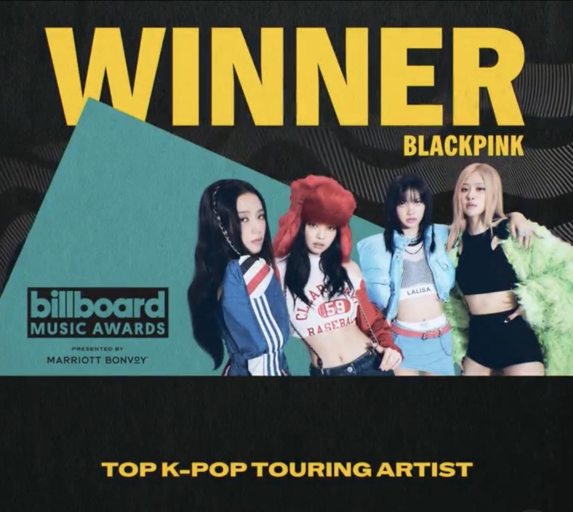 231120 BLACKPINK wins ‘Top K-Pop Touring Artist’ at the Billboard Music Awards 2023!