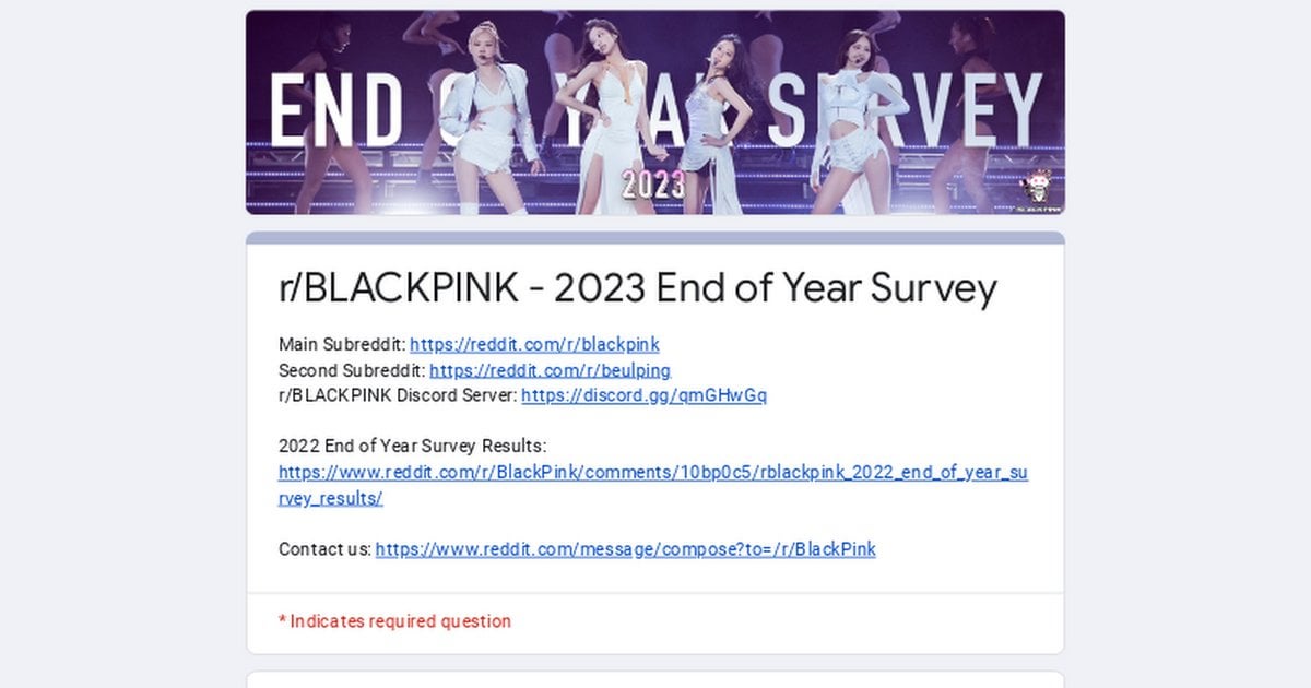 r/BLACKPINK - 2023 End Of Year Survey
