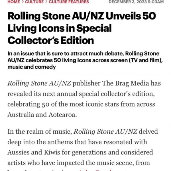 231203 Rolling Stone AU/NZ names ROSÉ as one of the 50 LIVING ICONS who have ‘broken boundaries, shattered ceilings and opened doors’
