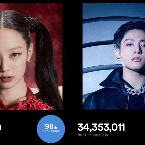 240129 Blackpink's Jennie becomes the K-Pop artist with the most monthly listeners on Spotify. The previous holder of this title, BTS' Jung Kook has held on to it for 113 consecutive days (since 08 Oct. 2023)