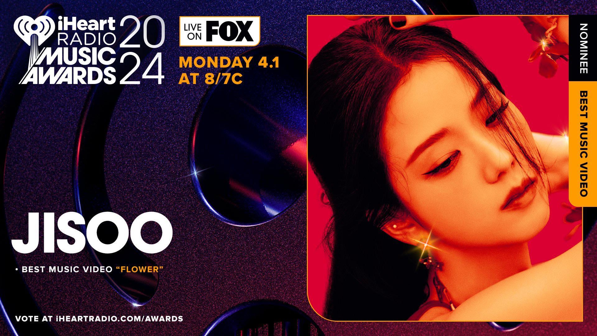 240118 JISOO - ‘꽃(FLOWER)’ has been nominated at iHeart Radio Music Awards 2024 for Best Music Video!