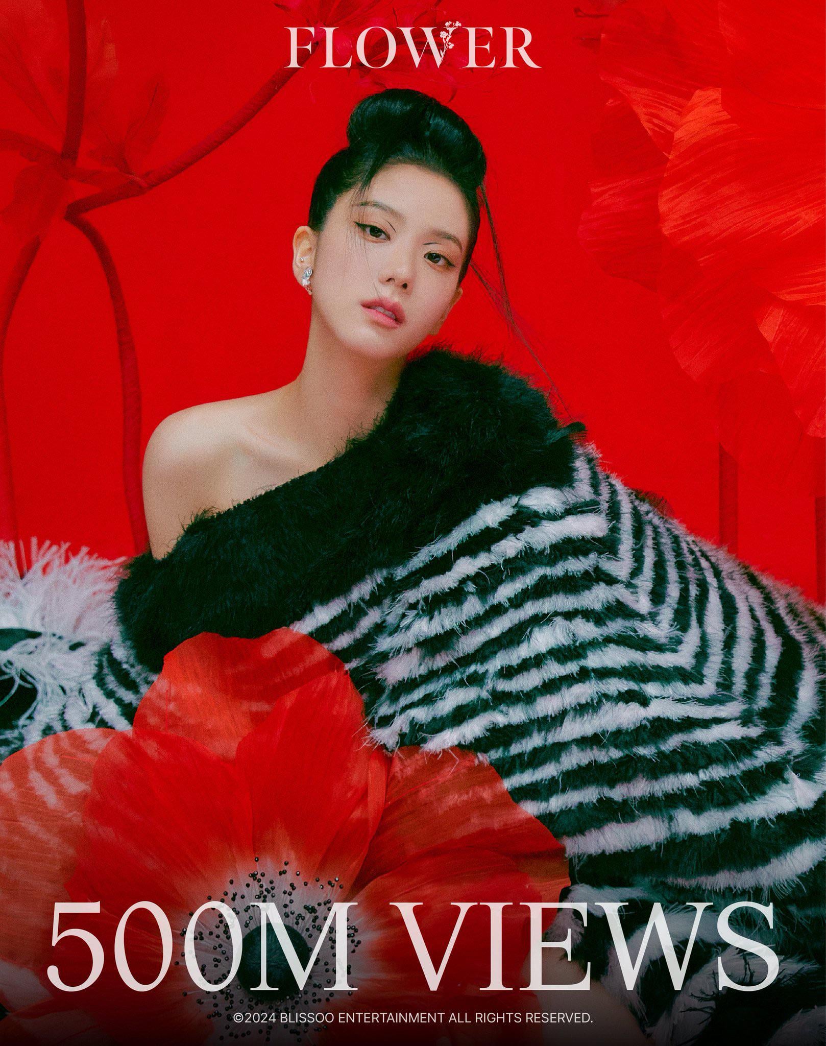 240513 JISOO - ‘꽃(FLOWER)’ M/V hits 500 MILLION VIEWS on Youtube! [Official Poster]