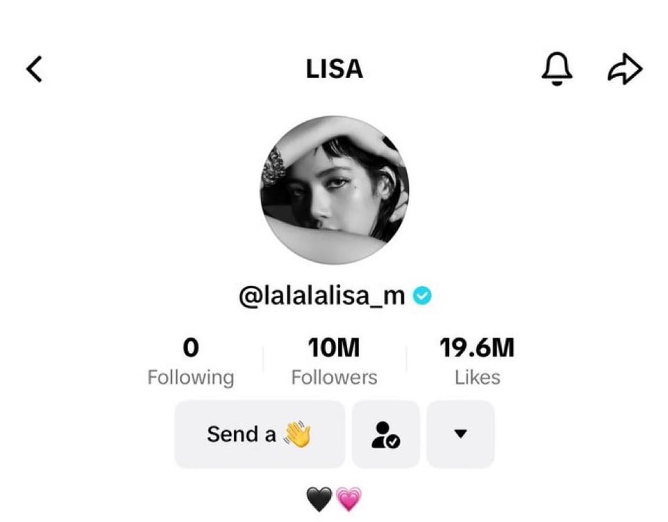 240623 Lisa is now the FASTEST EVER Kpop Act, Asian Act and Solo Act to surpass 10M followers on TikTok 💖