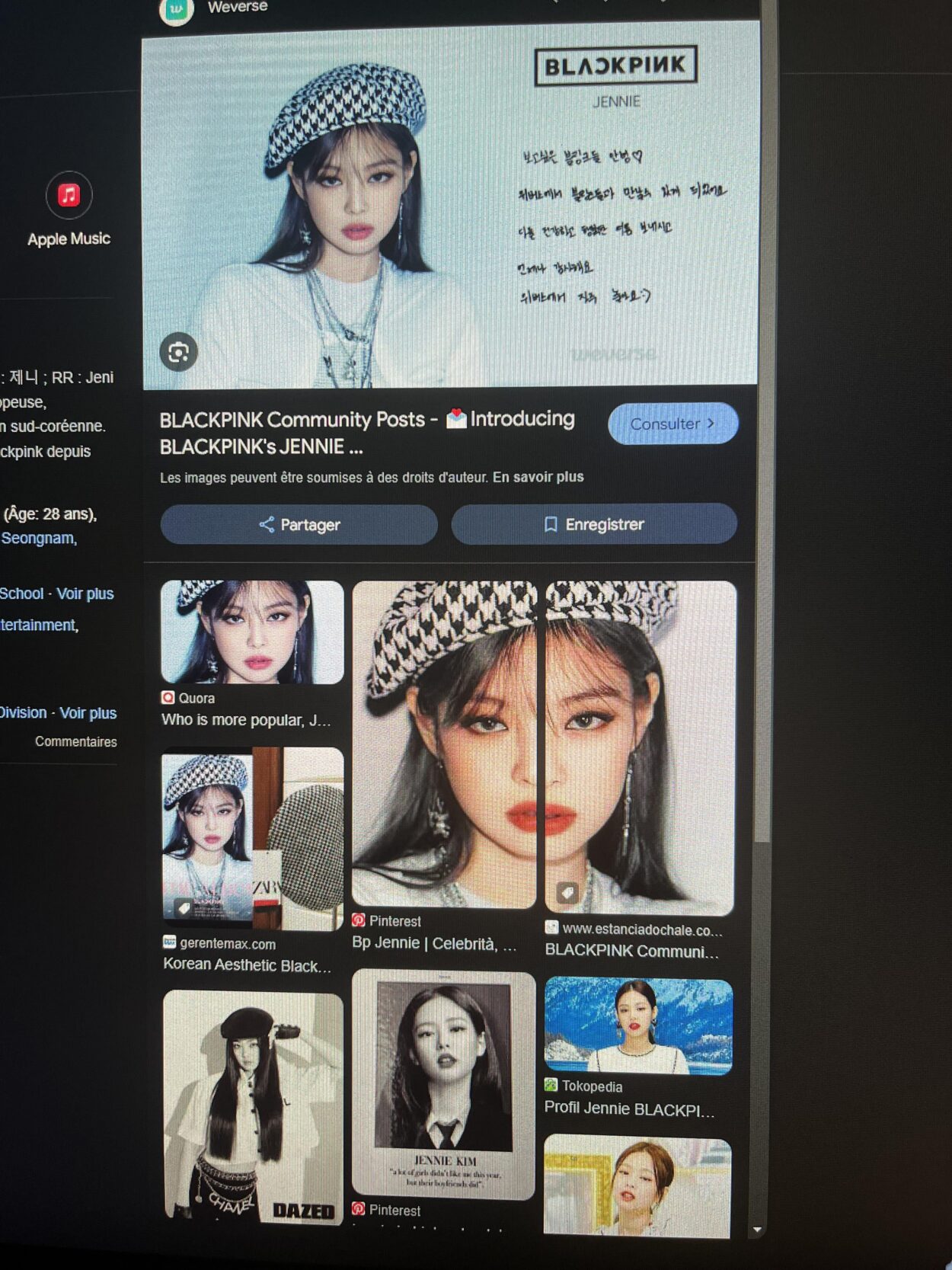 240627 Clicked on a Google Result About Jennie's and Found These Two Perfectly Aligned Pictures!