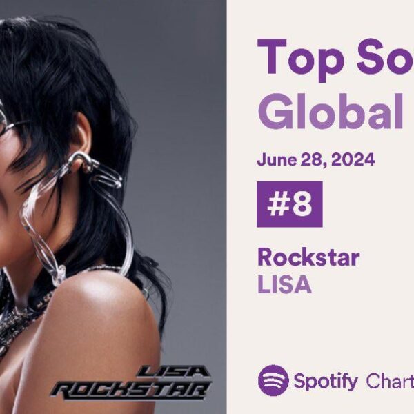240629 ‘Lisa - Rockstar’ debuts at #8 on the Global Spotify Daily Chart with 5.89 million streams, biggest debut for a female K-pop soloist