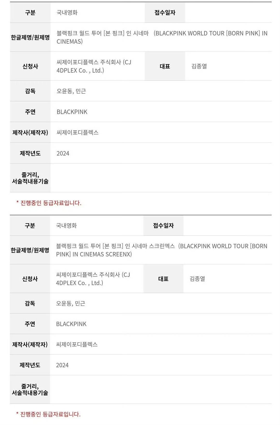 240619 BLACKPINK WORLD TOUR [BORN PINK] will be shown in Cinemas