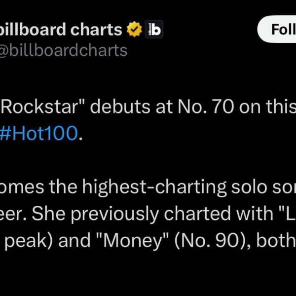 240709 “Rockstar” by Lisa debuts at #70 on the Billboard Hot 100, for the highest charting solo song of her career.