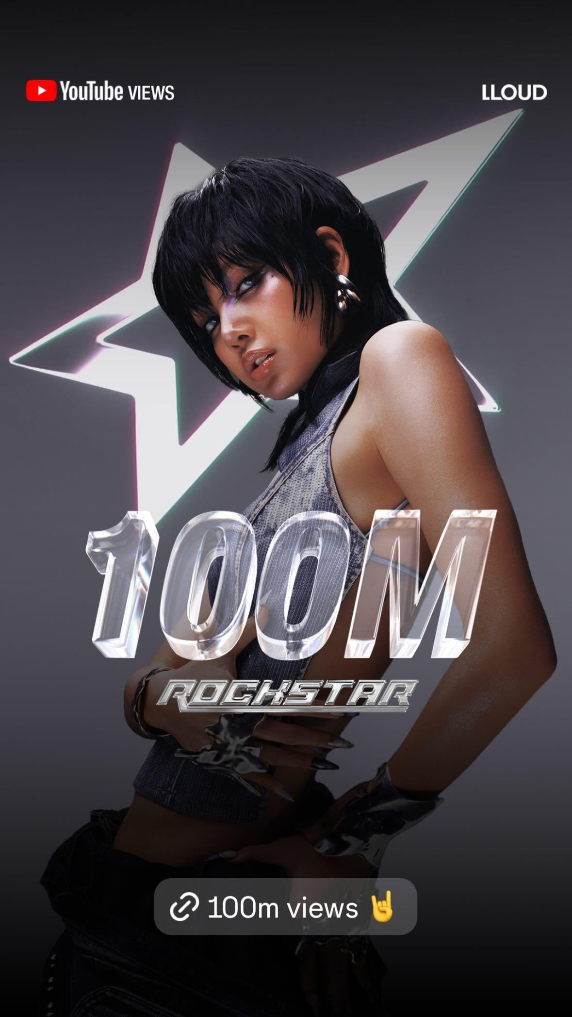 240712 LISA - ‘ROCKSTAR’ (Official Music Video) hits 100 Million Views on Youtube! [Official Poster]