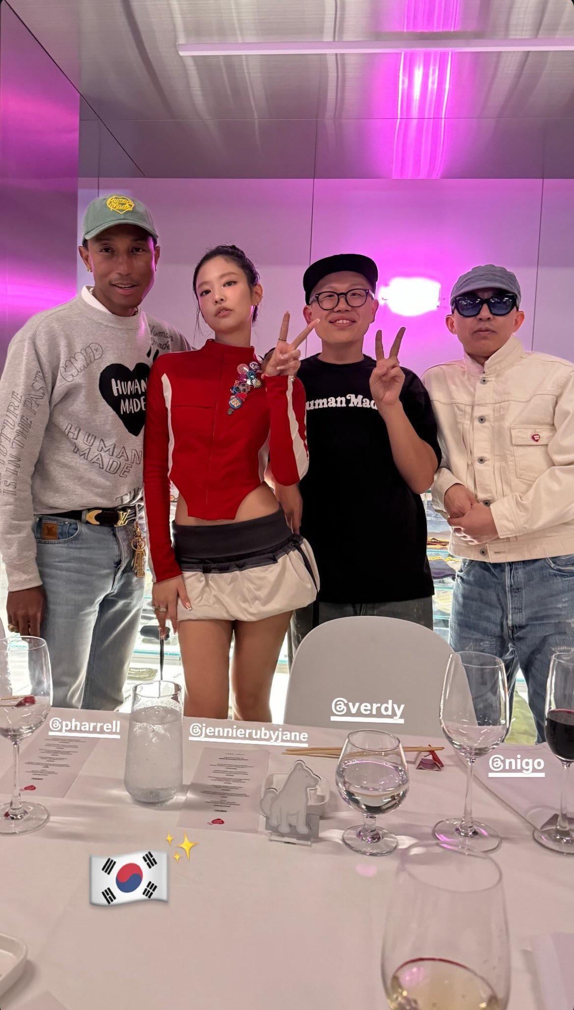 240905 Jennie @ Human Made Offline Store Seoul Opening Private Dinner hosted by Pharrell & NIGO