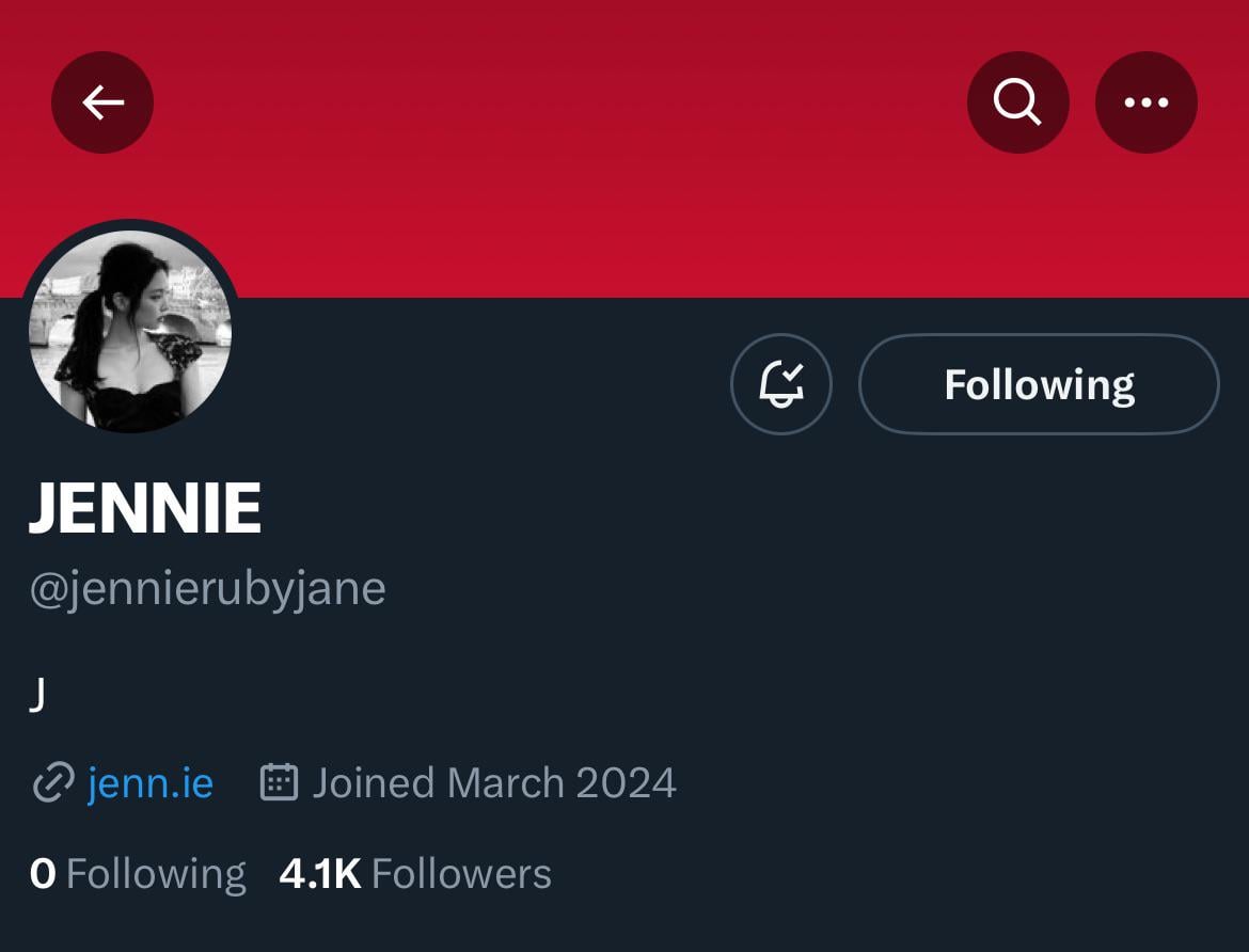 240930 Jennie Official X Account