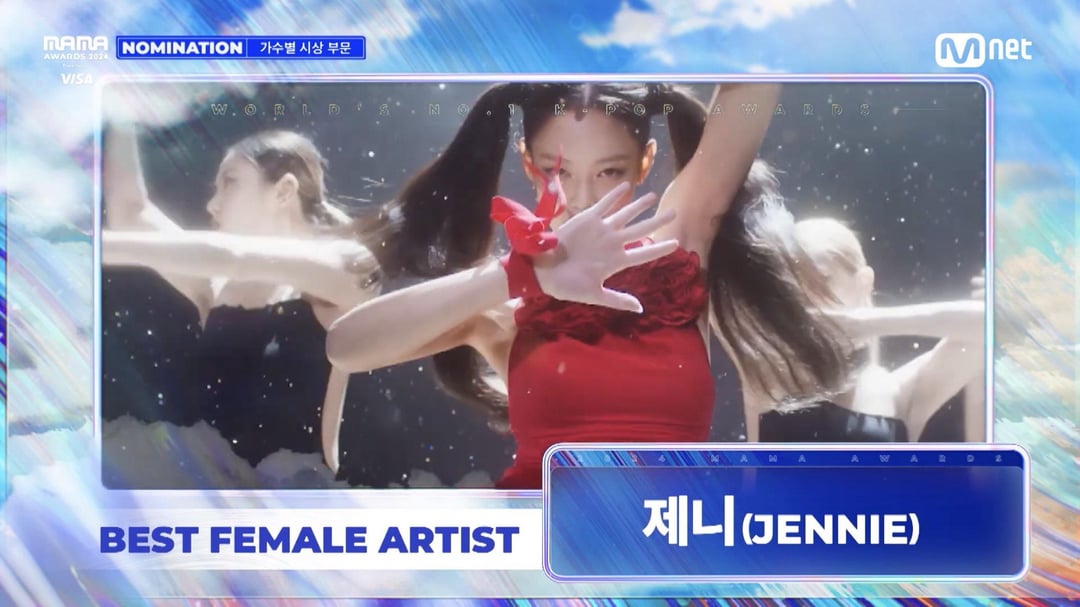 241014 Jennie has been nominated in 8 categories at the 2024 MAMA (Mnet Asian Music Awards)!